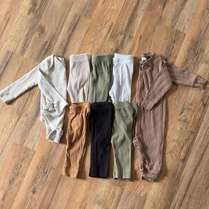 Ribbed Baby Clothing Bundle in Neutral Tones - Perfect for Fall
